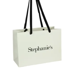Luxury Plain Paper Packaging Carry Bag Square Clothing Big Black Paper Bag with Handle