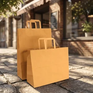 Manufacturer Supply White Kraft Paper Packaging Bags, Customizable