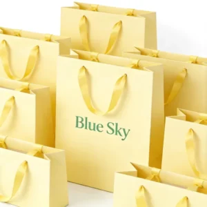 OEM/ODM Customized Reusable Yellow Paper Gift Bags for Jewelry Retail Packaging