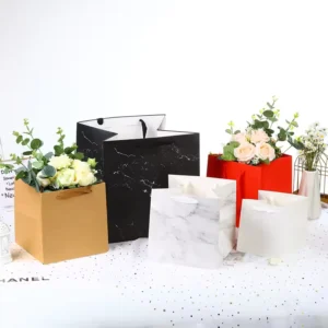 Paper Flower Bags with Handles for Florists and Retail Gift Packaging