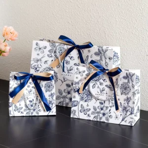 Paper Gift Bags with Custom Printed Logo for Clothing Retail Packaging