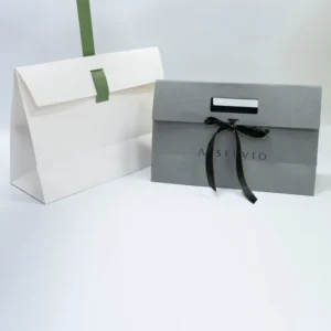 Paper Shopping Bag with Ribbon Bow, Custom Boutique Bag