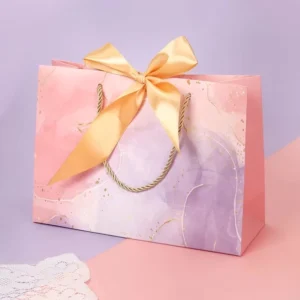 Pink Clothes Packaging Paper Gift Bag, Eco-Friendly, Custom Printed Logo