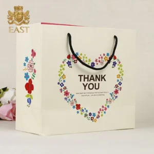 Printed Paper Gift Bags with Bow for Flowers