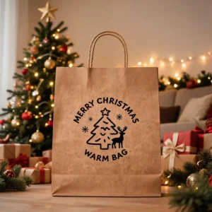 Recyclable Biodegradable Christmas Kraft Paper Gift Bags