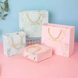 Recyclable Biodegradable Custom Shopping Paper Bags with Logo for Small Business