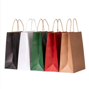 Recyclable Biodegradable Kraft Paper Mini Thank You Gift and Shopping Bags with Custom Logo