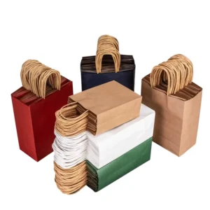 Recyclable Custom Brown Paper Carry Bag with Handle