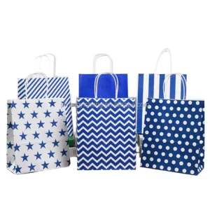 Recyclable Kraft Paper Bags with Custom Handles for Gift and Craft Use, Factory Direct