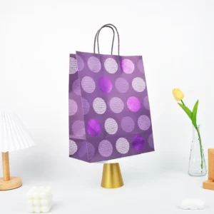 Recyclable Kraft Paper Gift Bag with Flexiloop Handle and Flexo Printing for Clothing Shoes Custom Orders Accepted