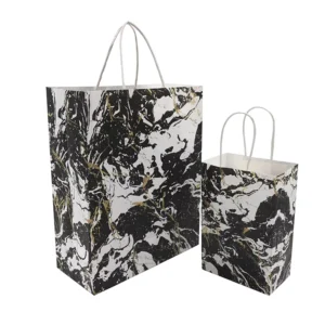 Recyclable Kraft Paper Gift Bags with Hand-Length Handles and Custom Designs for Gifts and Crafts