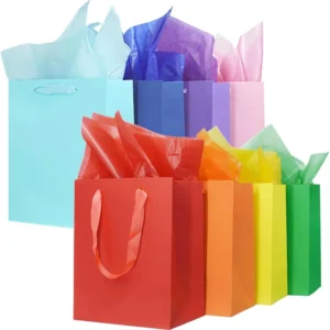 Recyclable Kraft Paper Shopping Bags, Offset Printing, Cotton Rope Handle, Multiple Sizes, Eco-Friendly