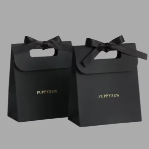 Recyclable Luxury Eco-Friendly Gift Paper Bags with Ribbon Handles, Custom Printed Logo