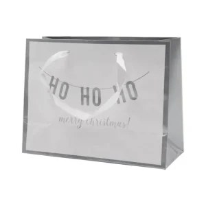 Recyclable Paper Shopping Bags with Ribbon Handles for Retail Packaging and Gifts