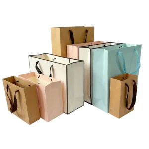 Recyclable Paperboard Gift Bags with Handles, Offset Printing, Custom Logo, Candle Gift Packaging