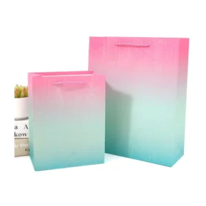 Recyclable White Paper Gift Bag with Offset Printing and Handle