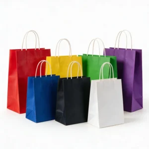 Recycled Custom Eco-Friendly Paper Food Carry Bags with Handles