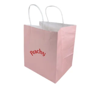 Recycled Kraft Paper Bags with Eco-Friendly Lamination and Custom Printing for Supermarket Promotion