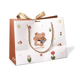 Ribbon Handle Euro Paper Gift Bags, Custom Printed Logo