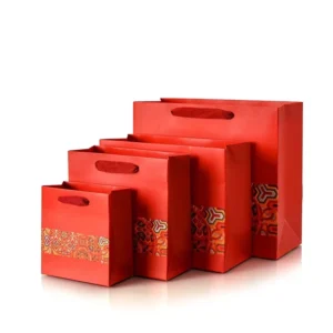 Ribbon Handle Jewelry Gift Paper Bags for Wedding and New Year with Custom Logo