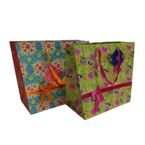 SP532 Luxury Ribbon Handle Boutique Shopping Packaging Customized Printed Euro Tote Paper Gift Bags with logo