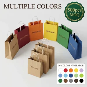 Small Kraft Paper Gift Bags with Handles for Crafts and Clothing