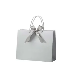 Strong Gift Paper Bag With Bow Ribbon, Custom Printed, For Boutique