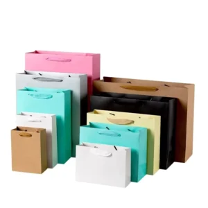 Sturdy White Cardstock Kraft Paper Tote Gift Bag, Custom Logo, Foil Stamping