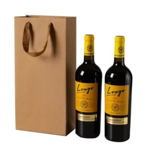 Thick Kraft Paper Bags with Handles for Wine, Jewelry, and Gifts, Custom Logo, Reusable