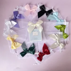 Transparent Organza Drawstring Gift Pouch with Bowknot for Jewelry, Earrings, and Candy