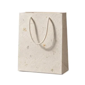 Vintage Kraft Paper Custom Gift Bags with Cotton Rope Handle and Personalized Prints