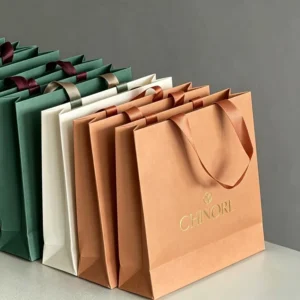 White Card Gift Handbag with Custom Logo, 6-9 kg Load Capacity, for Cosmetics and Shoes