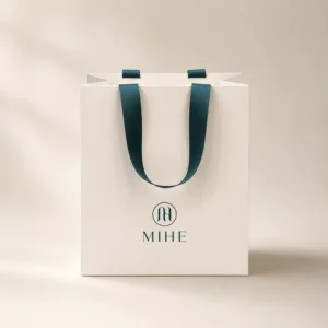 White Card Paper Bags with Handles, Moisture Resistant, for Shoes and Jewelry