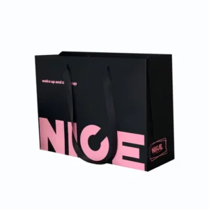 White Cardboard Customizable Tote Bag for Clothing Stores, English Lettering, Custom Logo Printing