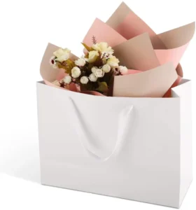 White Cardboard Shopping Gift Bags for Small Business