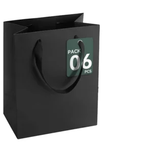White Kraft Gift Bags with Ribbon Handles, Medium and Large Sizes, for Weddings, Parties, Birthdays, and Business Gifts