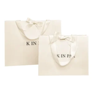 White Kraft Paper Gift Bags with Handles for Wine, Cosmetics, Clothing, and Shoes