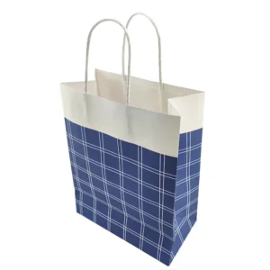 White Kraft Paper Packaging Bag with Handle for Business and Takeaway