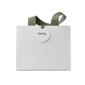 White Kraft Paper Shopping Tote Bags for Jewelry Gift Packaging