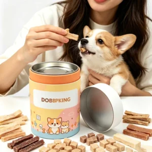 100% Biodegradable Custom Printed Food Grade Cylindrical Carton Aluminum Tin Cans Sealed Freeze Dried Dog Pet Round Container