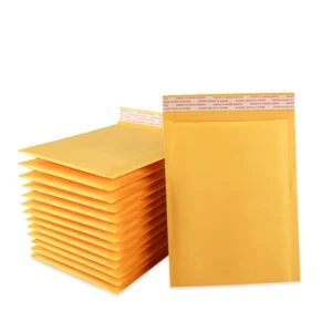 100% Compostable Courier Envelope Bubble Mailer Bags Biodegradable Padded Mailing Bags Yellow Kraft Paper Packaging Mailing Bags