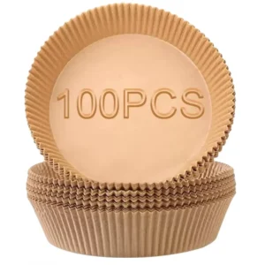 100 PCS/BOX Disposable Grease and Water-Resistant Non-Stick Square Parchment Air Fryer Paper Liners for Microwave