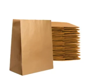 100% Recycled Compostable Large Kraft Paper Grocery Sacks and Food Paper Bags