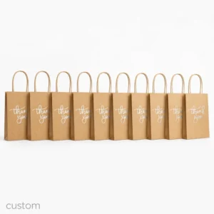 100% Recycled Custom BrownKraft Paper Shopping Gift Bag with Handles Retail Food Takeaway Delivery Packaging Supplier