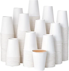 12oz Disposable Paper Cups for Water, Juice, Coffee, and Tea