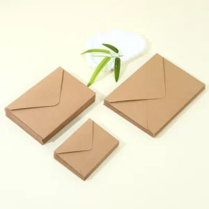 140g Dark Kraft Paper Envelope, Solid Color Blank Small Envelope for Printing