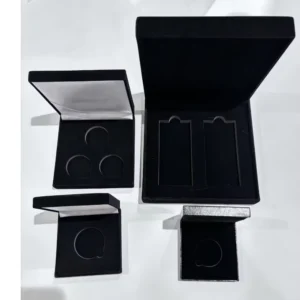 19*19cm Square Velvet Coin Slabs Box, Flocking Medallion Badge Box