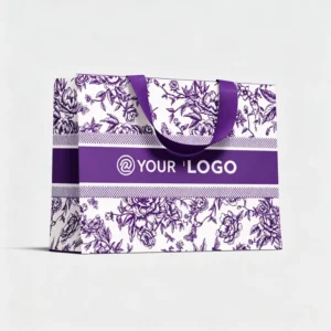 190-230gsm White Card Shopping Bag with Inner Belt Ribbon Handle, Custom Logo, HF-Spb Model, Screen Printed for Cosmetics