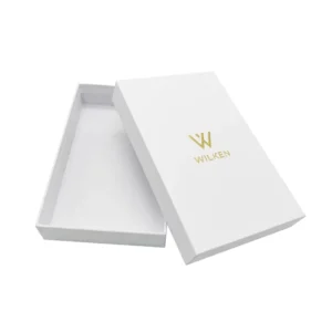 2-Piece Top and Bottom White Rigid Cardboard Gift Packaging Box
