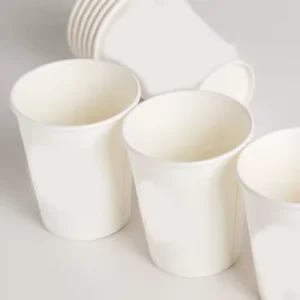 200-380gsm Food Grade White PE-Coated Waterproof Recyclable Virgin Wood Pulp Paper Cups with Four-Color Logo Printing